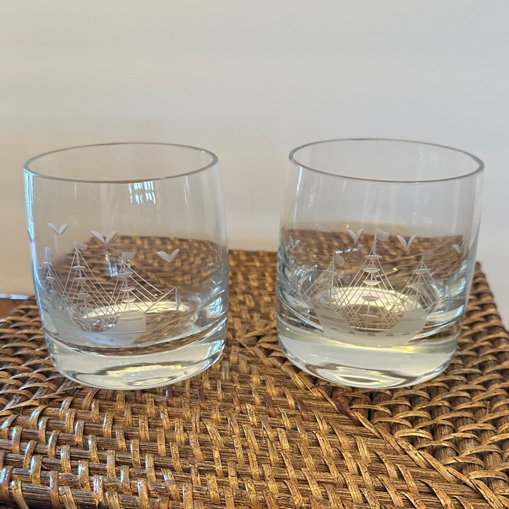 Javit Crystal Etched Glass Tumbler Set